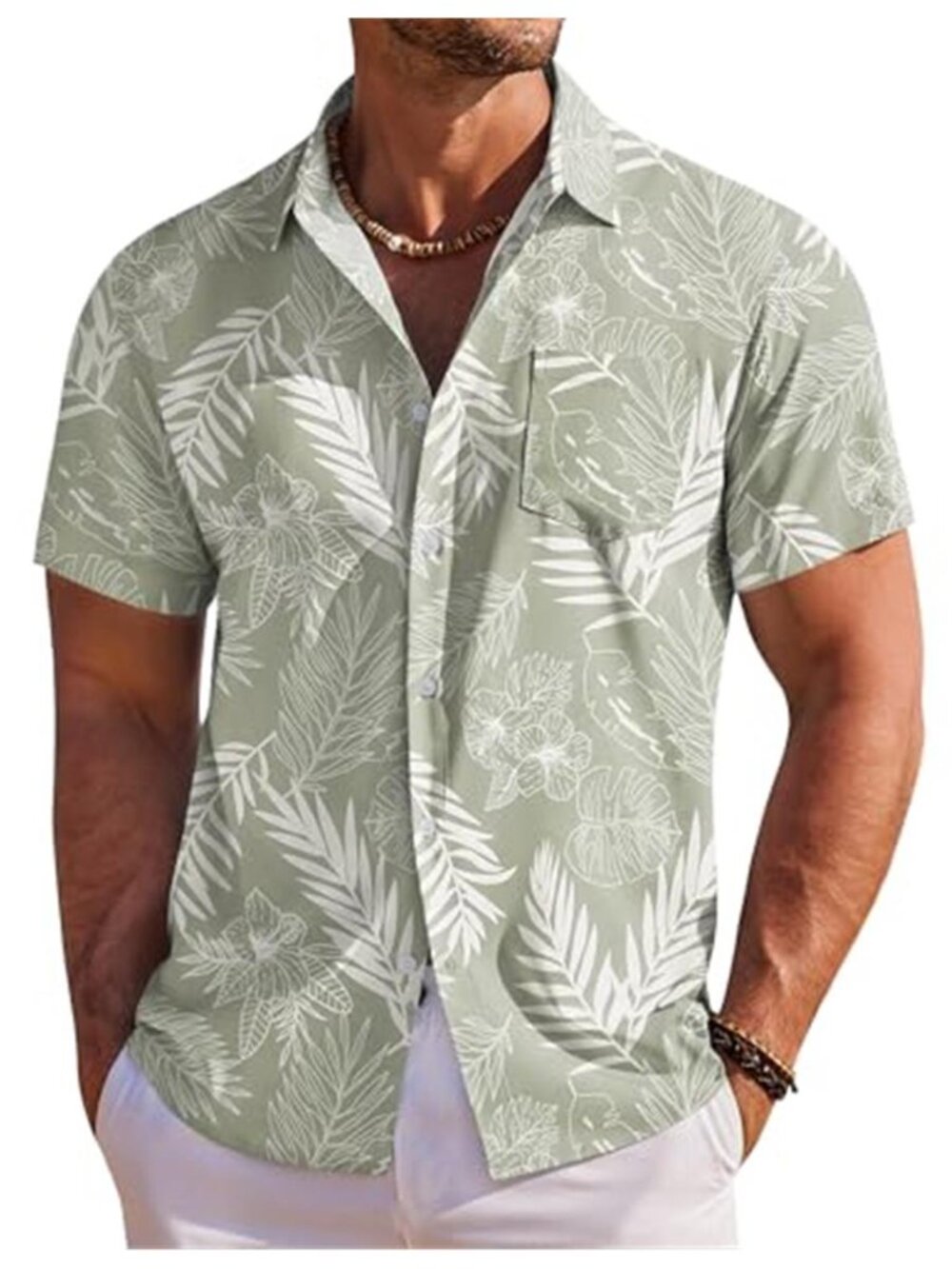 Mens Hawaiian Shirt Short Sleeve Button Down Tropical Beach Vacation Casual